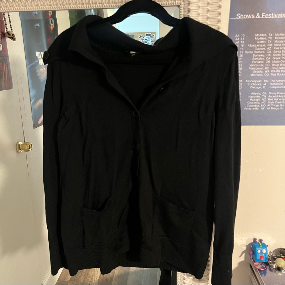 Talbots Black Merino Wool Sweater